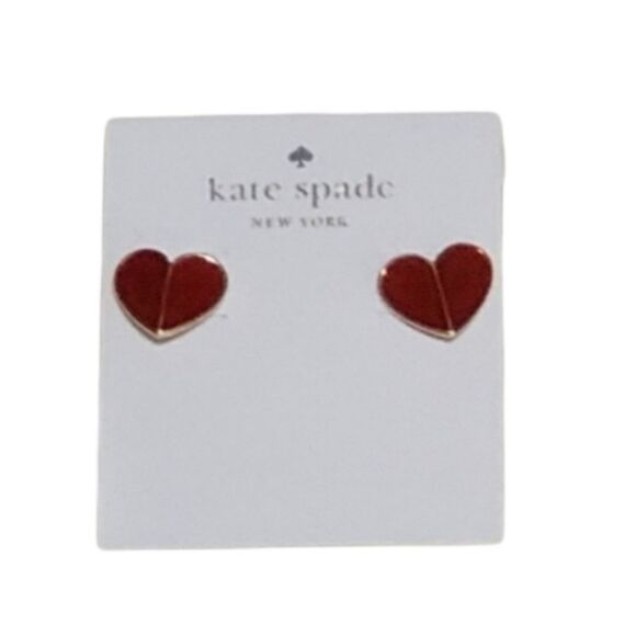 kate spade Jewelry - Kate Spade red enamel heart earrings